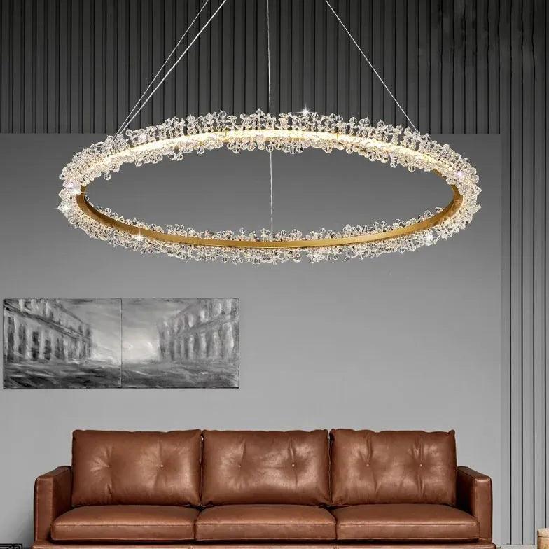 Ring Crystal Bead Modern Pendant Light - Clowas