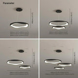 Ring-shaped Metal Acrylic LED Living Room Pendant Light - Clowas