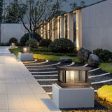 Ripple Glass Rectangular Solar Outdoor Pillar Lights - Clowas