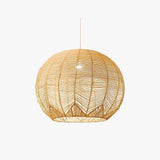 Wabi Sabi Rattan Ball Pendant Light for Tea Room