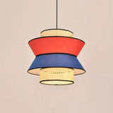 Japanese Rattan Fabric Small Pendant Light for Dining Room