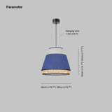 Japanese Rattan Fabric Pendant Light for Dining Room