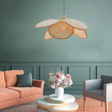 Southeast Asian Rattan Flower Pendant Light