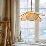 Southeast Asian Rattan Flower Pendant Light