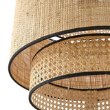 Japanese Bamboo Fabric Round Rattan Pendant Light