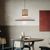 Japanese Rattan Fabric Pendant Lights for Dining Room