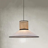 Japanese Rattan Fabric Pendant Lights for Dining Room