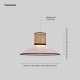 Japanese Rattan Fabric Pendant Lights for Dining Room