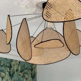 Boho Rattan Pendant Light Dimmable for Dining Room