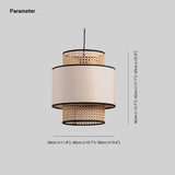 Contemporary Chinese Rattan Lantern Pendant Light
