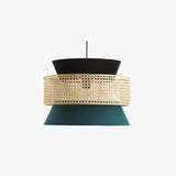 Double Layer Rattan Fabric Pendant Light