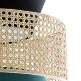 Double Layer Rattan Fabric Pendant Light