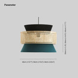 Double Layer Rattan Fabric Pendant Light