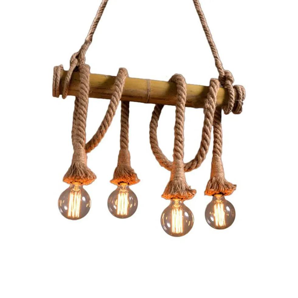 Rope Design Vintage Wood Pendant Light - Clowas