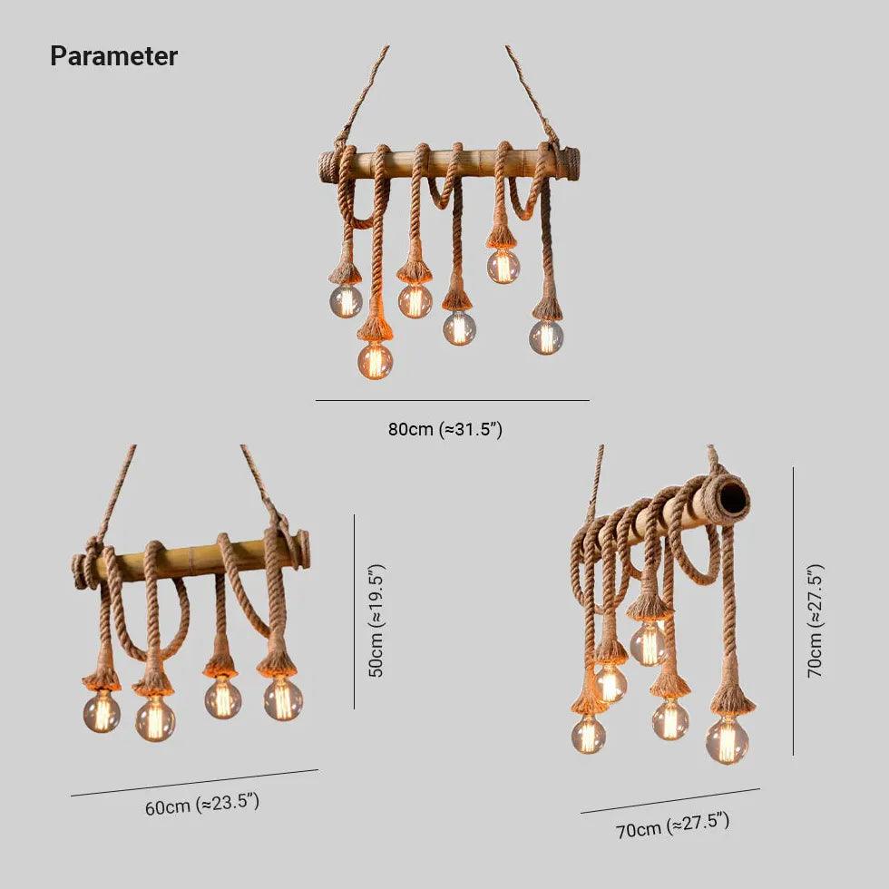 Rope Design Vintage Wood Pendant Light - Clowas