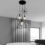 Rope Geometric Frame Black Industrial Pendant Light - Clowas