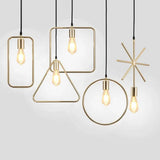 Rope Geometric Frame Black Industrial Pendant Light - Clowas