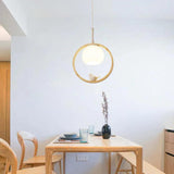Round Bird Dining Room Wooden Pendant Light - Clowas