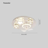 Round Ceiling Fan for Bedroom Pendant Light - Clowas