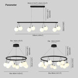 Round Frame Black Modern Chandelier - Clowas
