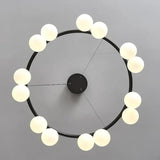 Round Frame Black Modern Chandelier - Clowas