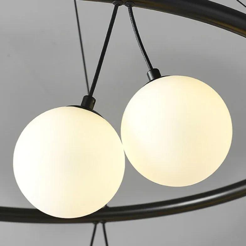 Round Frame Black Modern Chandelier - Clowas
