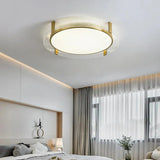 Round LED Ceiling Lights With Copper And Glass