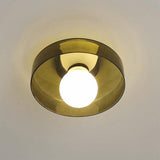 Nordic Green Glass Flush Mount Ceiling Light for Bedroom