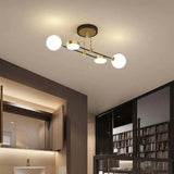 Globe Glass Ceiling Light with Luxurious Iron Branch Design