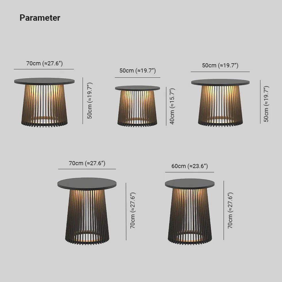 Round Table Outdoor Floor Lamps - Clowas