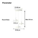 Modern White Glass Pendant Lights Dimmable for Dining Rooms