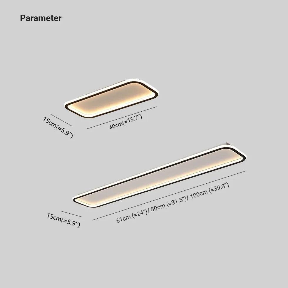 Rounded Corners Black Modern Flush Ceiling Lights - Clowas