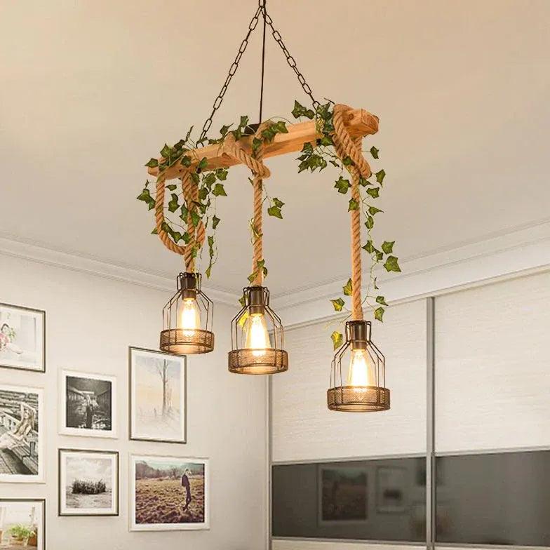 Rural Vintage Wooden Pendant Light - Clowas