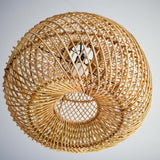 Chinese Bamboo Woven Pendant Light Over Dining Table