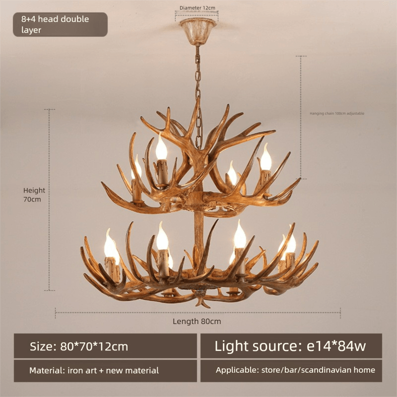 Rustic style antler led chandelier - Clowas