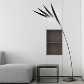 Minimalist Leaf Floor Lamp in Black for Living Room