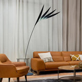 Minimalist Leaf Floor Lamp in Black for Living Room