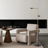 Modern Metal Floor Lamp with Dual Heads for Living Room