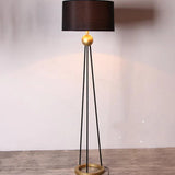 Eye-Caring Black Floor Lamp with Tripod for Living Room