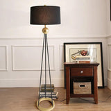 Eye-Caring Black Floor Lamp with Tripod for Living Room