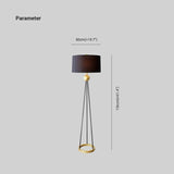 Eye-Caring Black Floor Lamp with Tripod for Living Room