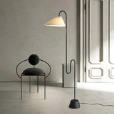 Modern Arched Steel Pipe Fabric Floor Lamp Stylish