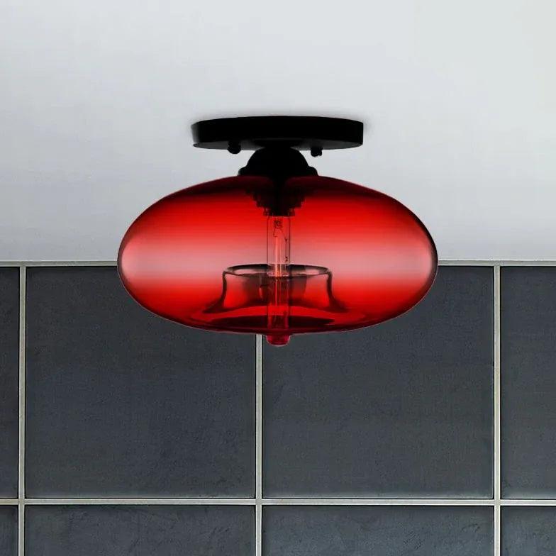 Flat Sphere Glass Modern Ceiling Light - Clowas