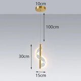 Streamline Spiral Bedroom Gold Pendant Light - Clowas