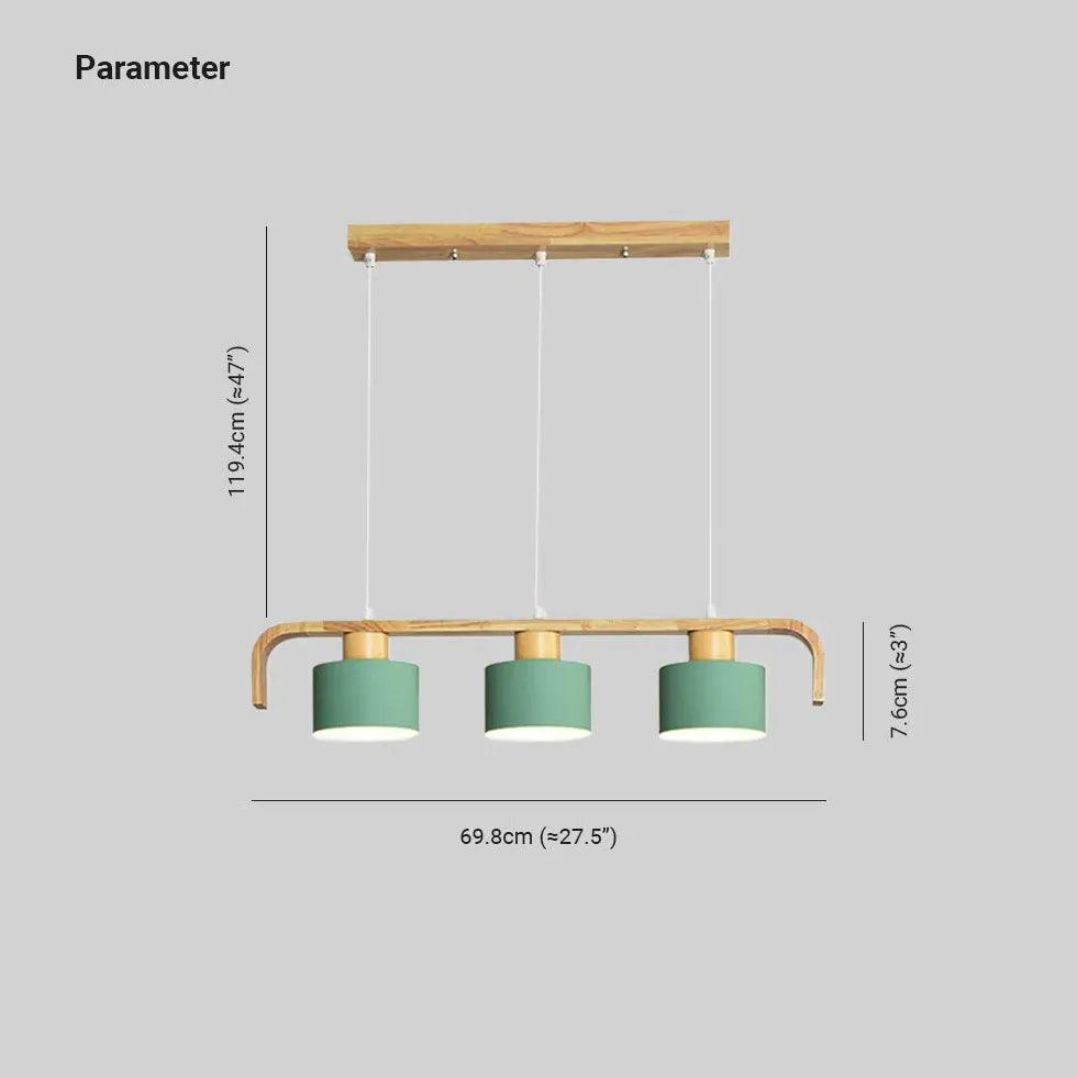 Segmented Layout Dining Room Wooden Pendant Light - Clowas