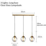 Modern Globe Glass Pendant Light Dimmable for Kitchen Island