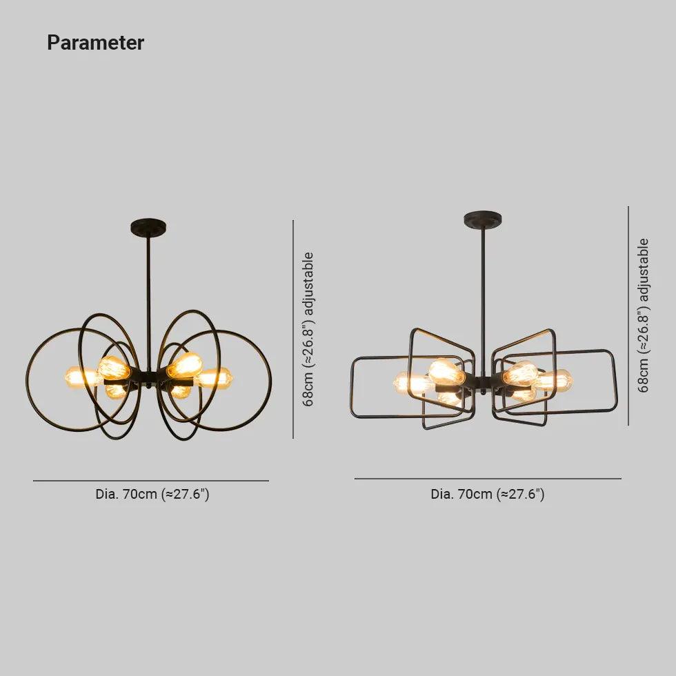 Shelf Light Bulb Black Industrial Chandelier - Clowas