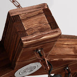 Ship-Shaped Wooden Dining Room Industrial Chandelier - Clowas