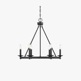 Black Metal Circular Industrial Chandelier - Clowas