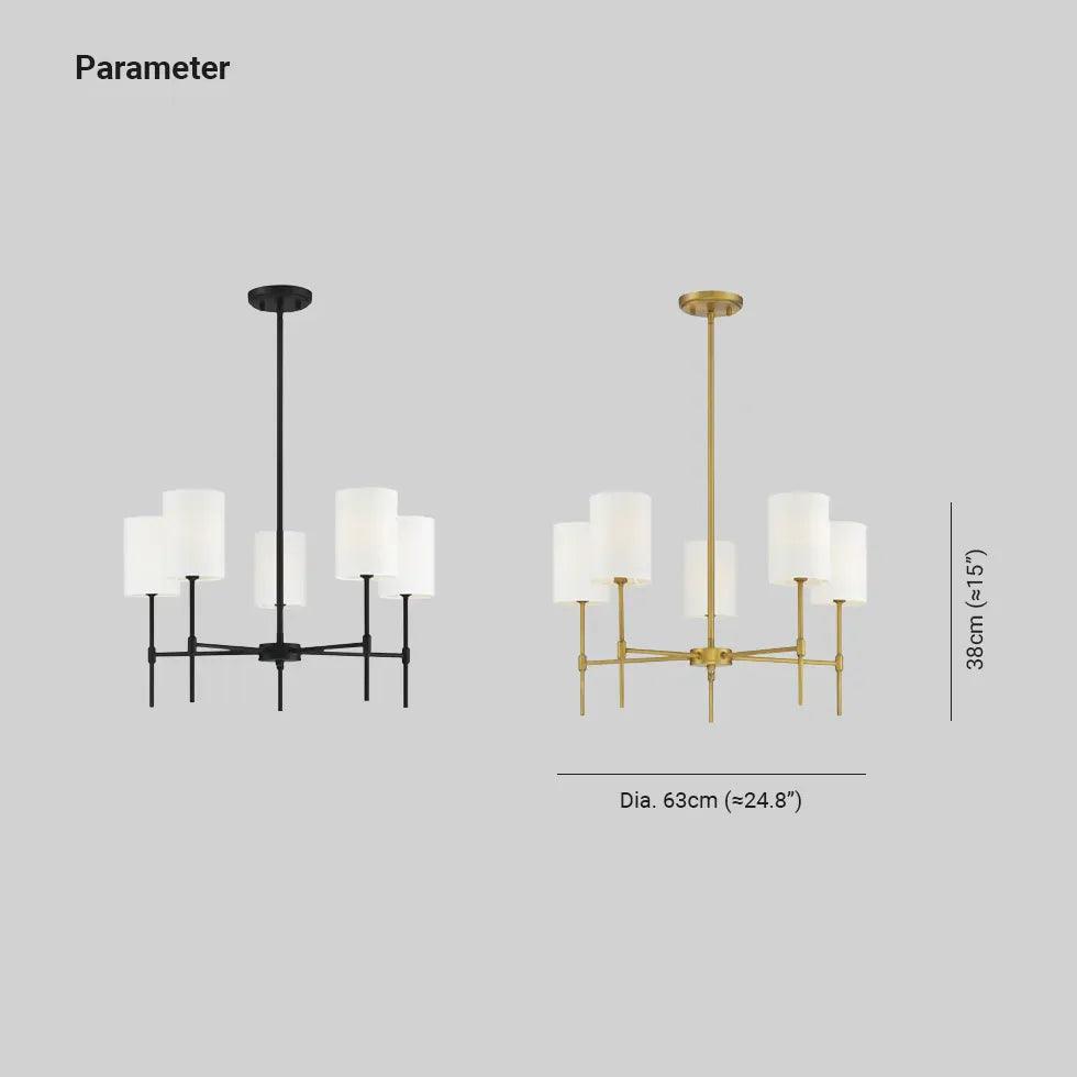 Cylindrical White Shade Modern Chandelier - Clowas